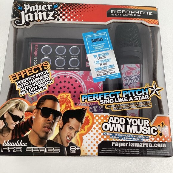 Paper Jamz Pro Microphone Effects Amp Pitch Corrector Built In Songs 2011 New - Picture 2 of 7